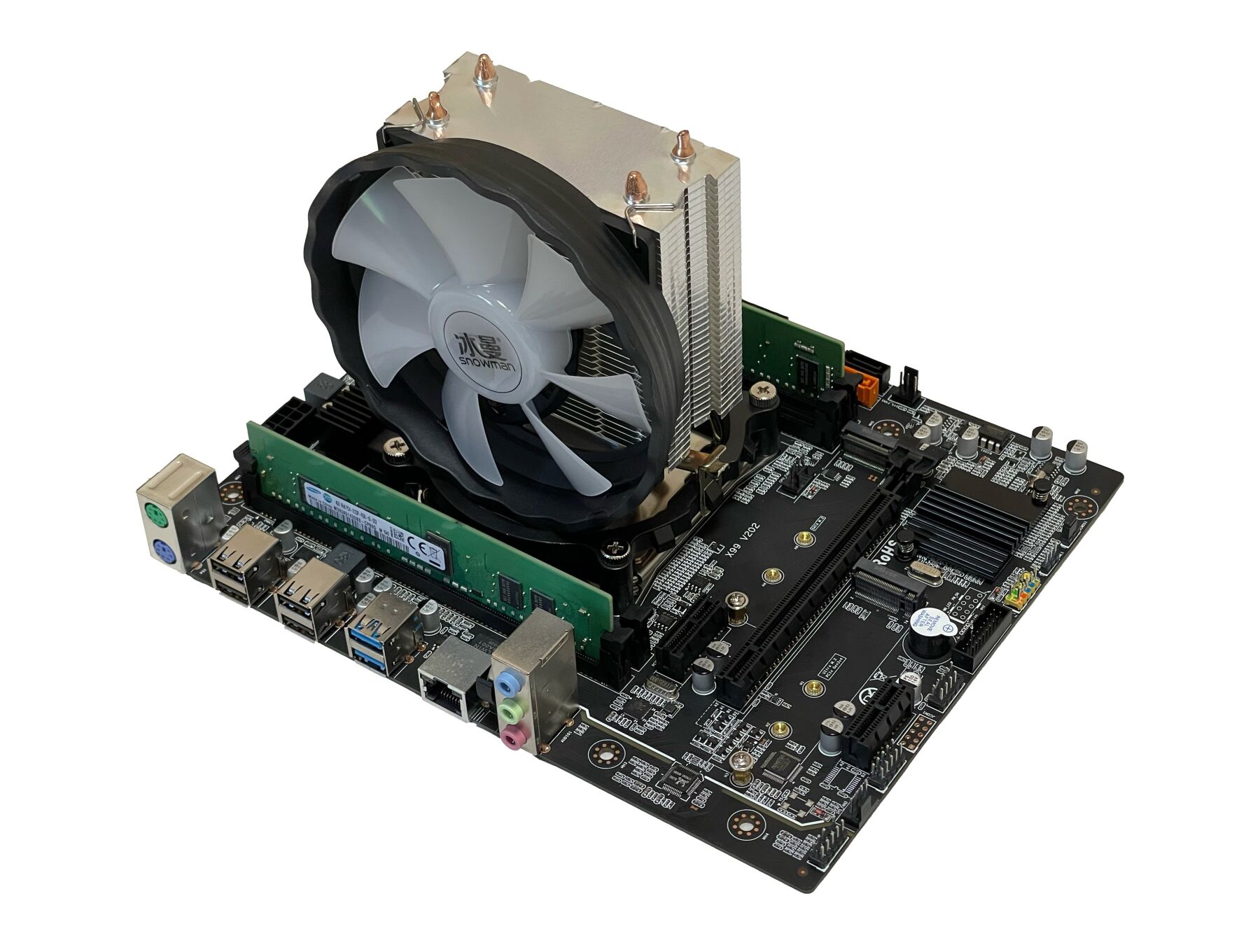 Материнская плата+ CPU+ RAM+ Кулер:X99 v202+Xeon E5-2623 v3 (4ядра 3.0GHz) + 16GB DDR4 + Кулер
Материнская плата+ CPU+ RAM+ Кулер:X99 v202+Xeon E5-2623 v3 (4ядра 3.0GHz) + 16GB DDR4 + Кулер
