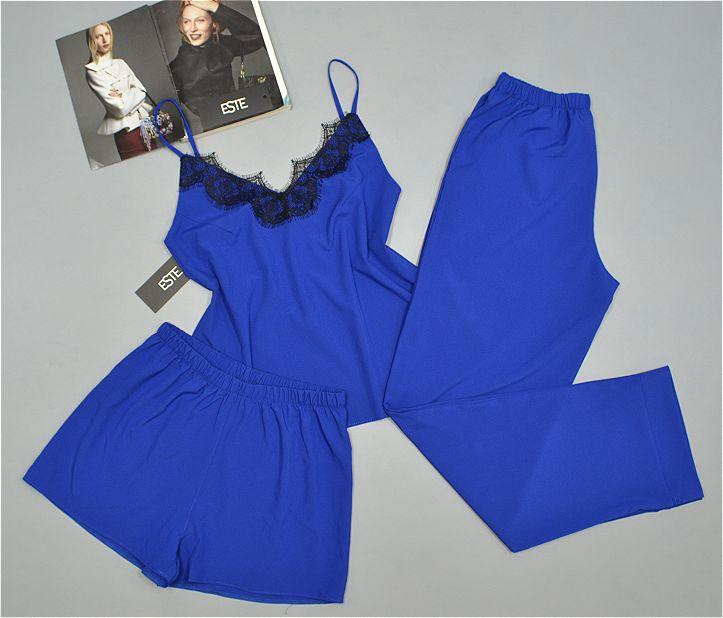 Женская пижама тройка с кружевом Este майка штаны шорты софт / электрик 1215, Женская пижама тройка с кружевом Este майка штаны шорты софт 42/44 электрик 1215 
Женская пижама тройка с кружевом Este майка штаны шорты софт / электрик 1215, Женская пижама тройка с кружевом Este майка штаны шорты софт 42/44 электрик 1215