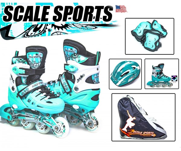 Роликовые коньки раздвижные Scale Sport 34-37, Мятные (шлем и защита в комплекте)
Роликовые коньки раздвижные Scale Sport 34-37, Мятные (шлем и защита в комплекте)