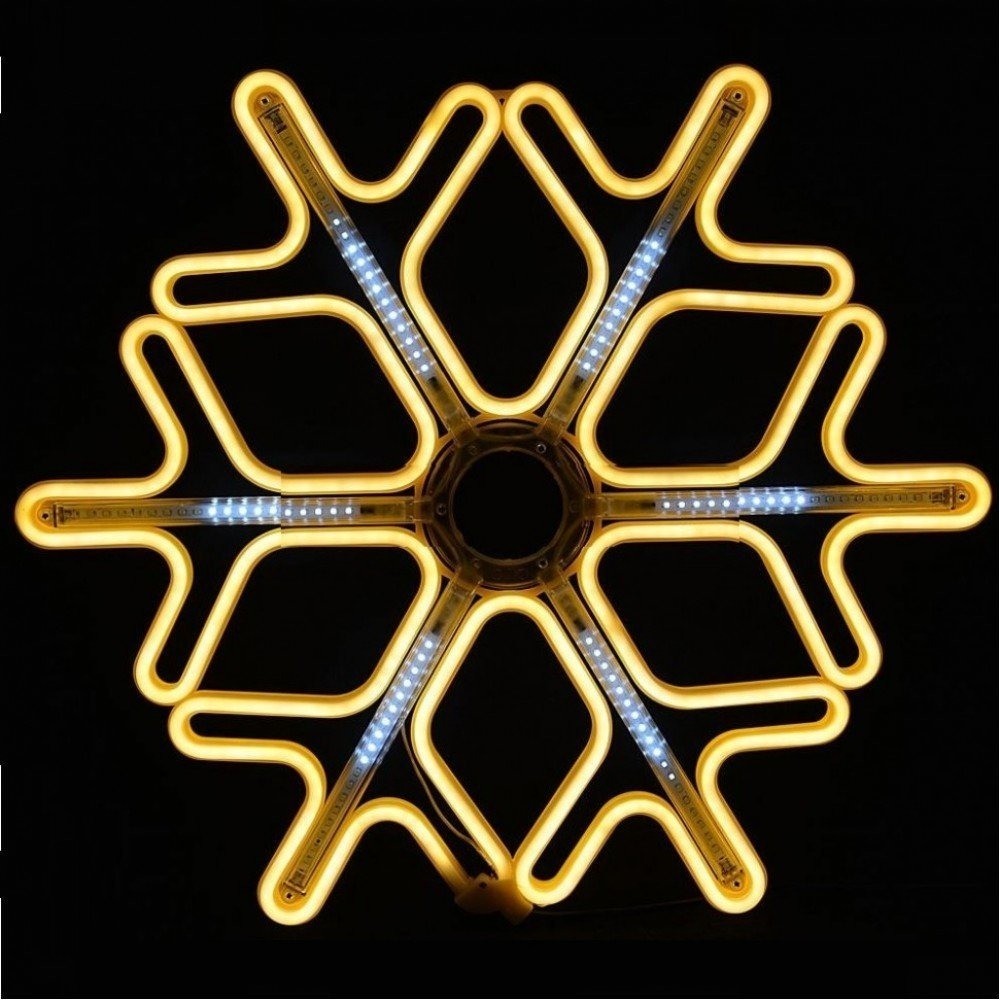 Новогодняя уличная неоновая снежинка 40х40 см падающая LED капля от сети теплая белая
Новогодняя уличная неоновая снежинка 40х40 см падающая LED капля от сети теплая белая
