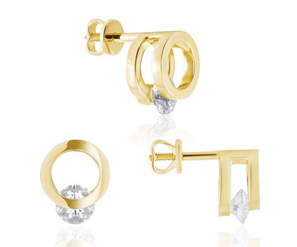 Серьги-пусеты с камнем SWAROVSKI Zirconia "Нестандартность", желтое золото, С4017/2GSW
Серьги-пусеты с камнем SWAROVSKI Zirconia "Нестандартность", желтое золото, С4017/2GSW