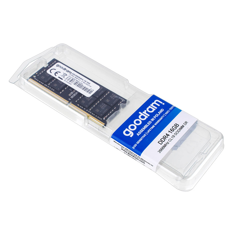 Модуль памяти SO-DIMM DDR4 16GB 2666MHz PC4-21300 Goodram, 1.2V, CL16 (GR2666S464L19/16G)
Модуль памяти SO-DIMM DDR4 16GB 2666MHz PC4-21300 Goodram, 1.2V, CL16 (GR2666S464L19/16G)