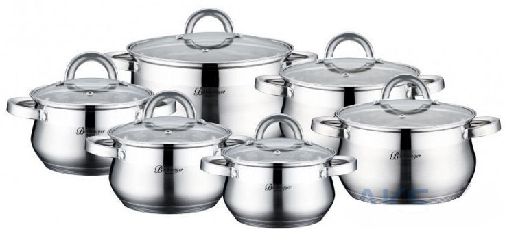 Набір каструль 12 пр. BachMayer (1212BM-Ф)
Набір каструль 12 пр. BachMayer (1212BM-Ф)