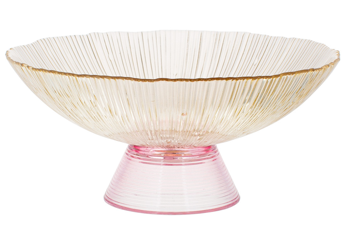 Фруктовница BonaDi из цветного стекла на ножке 25см янтарный с розовым 5019HB
Фруктовница BonaDi из цветного стекла на ножке 25см янтарный с розовым 5019HB