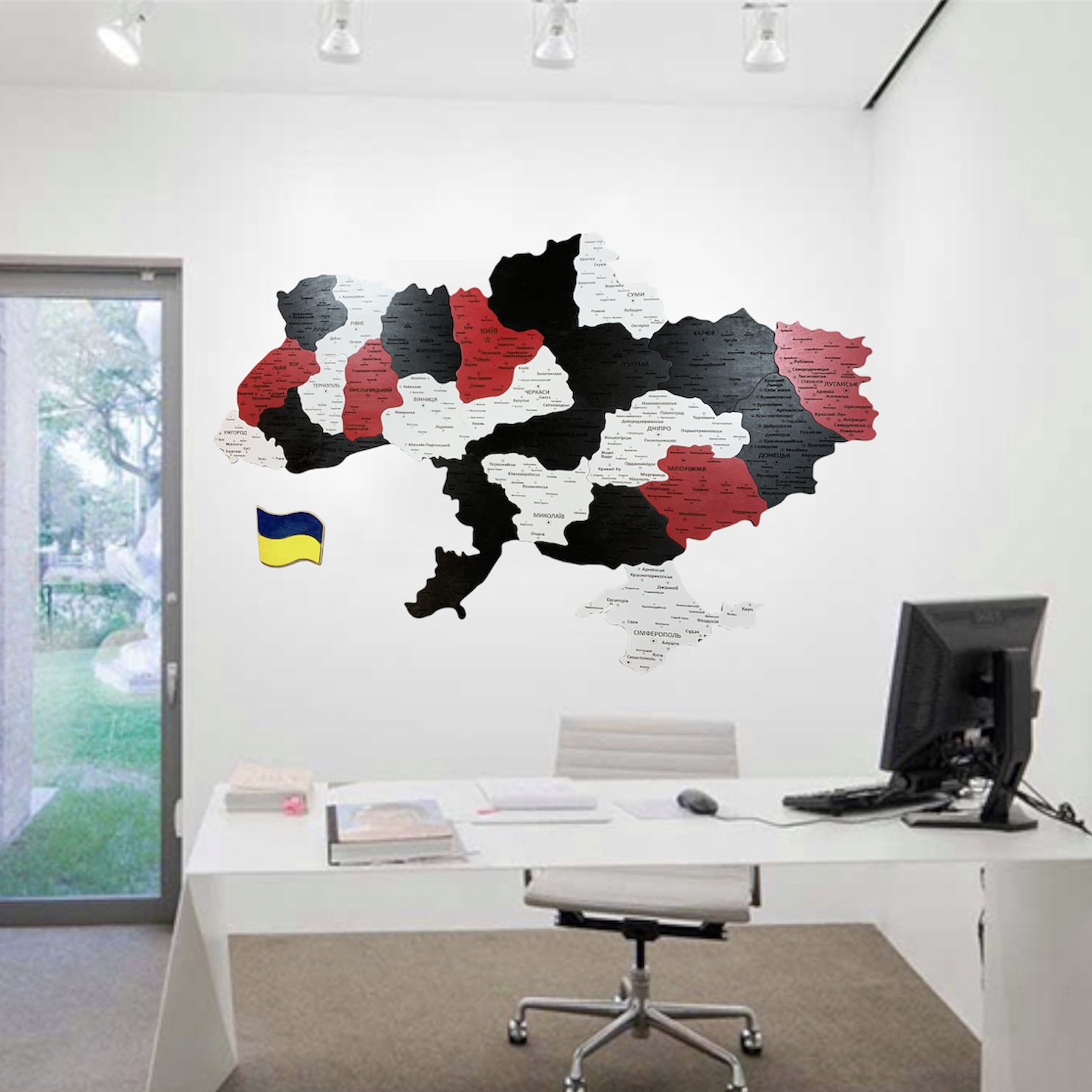 Настенная карта Украины 150 x 100 см 3D от Primax-art, политическая, с гербом и флагом
Настенная карта Украины 150 x 100 см 3D от Primax-art, политическая, с гербом и флагом
