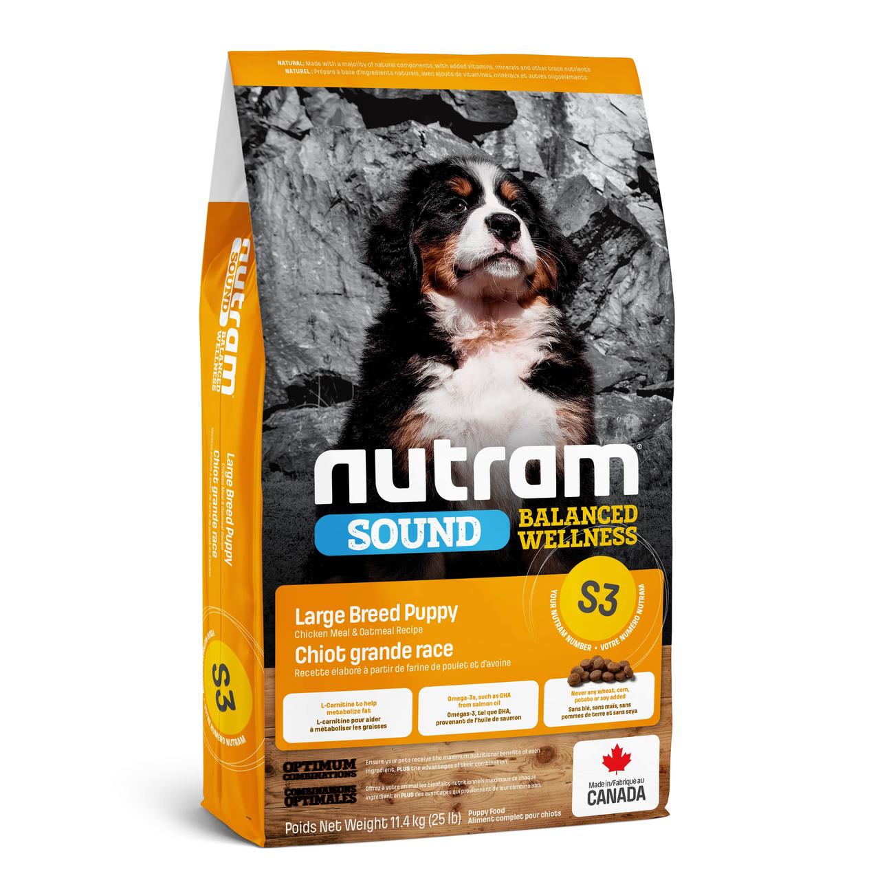 Сухой корм Nutram (Нутрам) S3 Sound Balanced Large Breed Puppy для щенков крупных пород (курица) 11.4 кг
Сухой корм Nutram (Нутрам) S3 Sound Balanced Large Breed Puppy для щенков крупных пород (курица) 11.4 кг