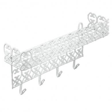 Полка Metaltex Florenz с крючками 40х10х19 см белое пластиковое покрытие (421901)
Полка Metaltex Florenz с крючками 40х10х19 см белое пластиковое покрытие (421901)