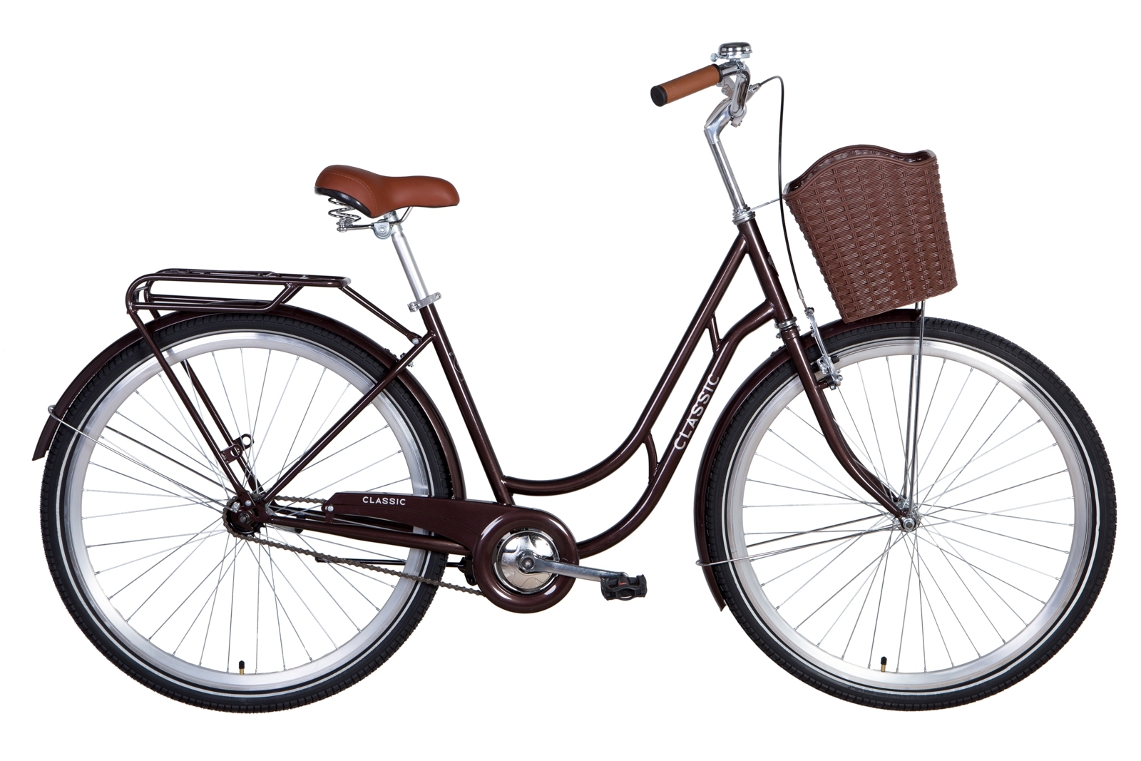 Велосипед в коробке 28" Dorozhnik CLASSIC тормозная ST с багажником зад St, с крылом St, с корзиной Pl 2021 (коричневый) Dorozhnik RET-D-28-014
Велосипед в коробке 28" Dorozhnik CLASSIC тормозная ST с багажником зад St, с крылом St, с корзиной Pl 2021 (коричневый) Dorozhnik RET-D-28-014