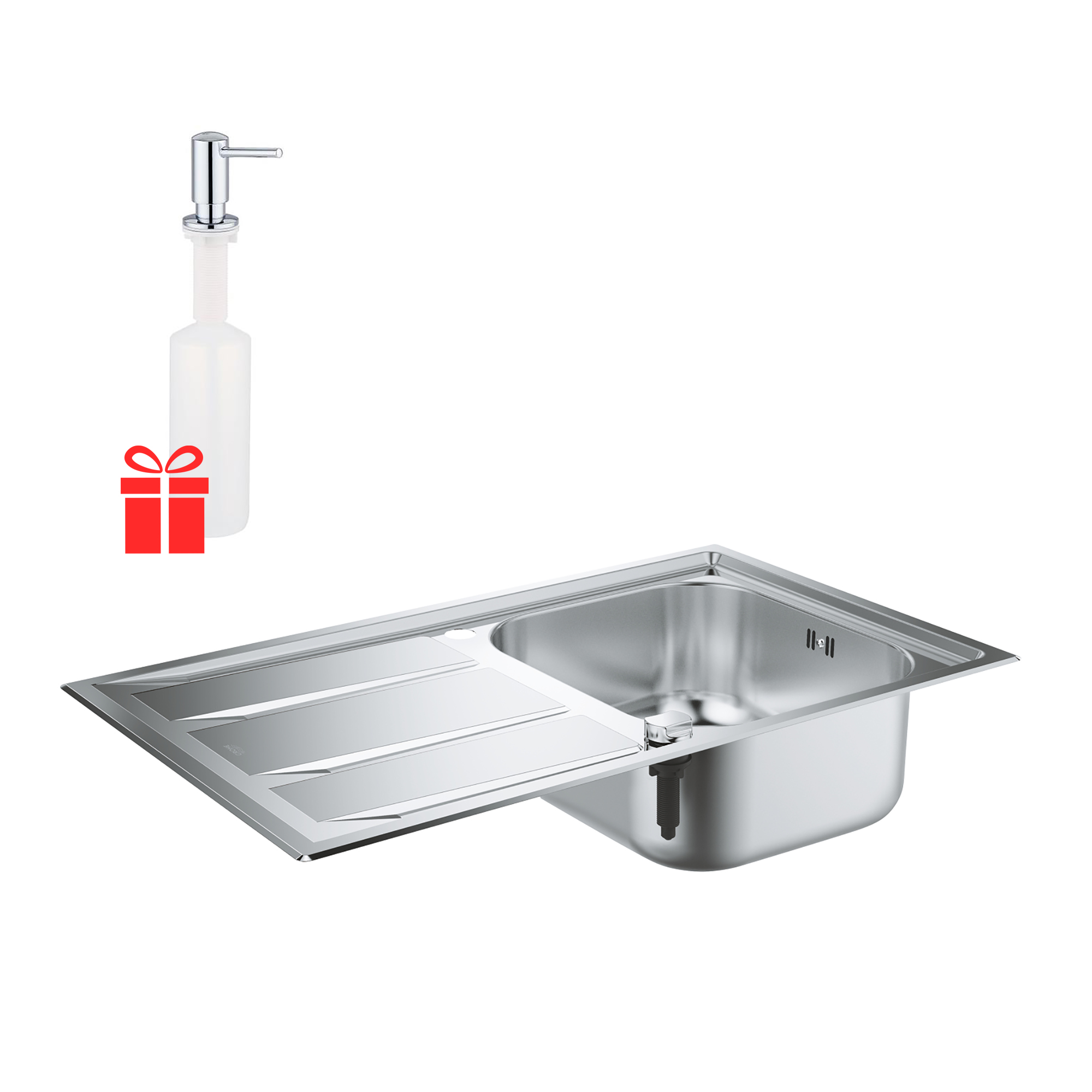 Набор Grohe мойка кухонная K400 31568SD0 + дозатор для моющего средства Contemporary 40536000
Набор Grohe мойка кухонная K400 31568SD0 + дозатор для моющего средства Contemporary 40536000