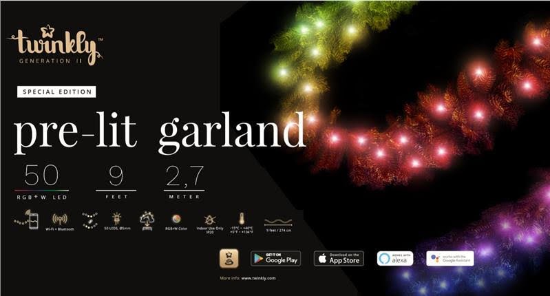 Smart LED прединсталлированная Гирлянда Twinkly Strings RGBW 50 на искусственной еловой 2,7м ветви
Smart LED прединсталлированная Гирлянда Twinkly Strings RGBW 50 на искусственной еловой 2,7м ветви