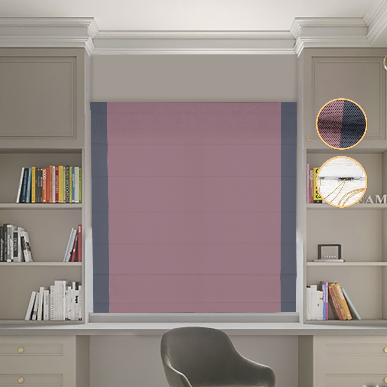 Римские шторы DECOLIV Блэкаут Перфект пудровый с графитовыми кантами по бокам 280*170 см 
Римские шторы DECOLIV Блэкаут Перфект пудровый с графитовыми кантами по бокам 280*170 см