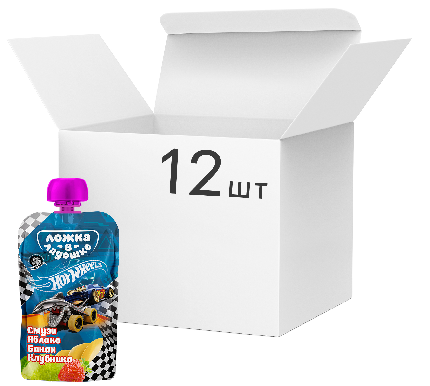 Упаковка пюре Ложка в ладошке Hot Wheels Смузи Яблоко-Банан-Клубника с 6 месяцев 115 г х 12 шт (4812021002798)
Упаковка пюре Ложка в ладошке Hot Wheels Смузи Яблоко-Банан-Клубника с 6 месяцев 115 г х 12 шт (4812021002798)