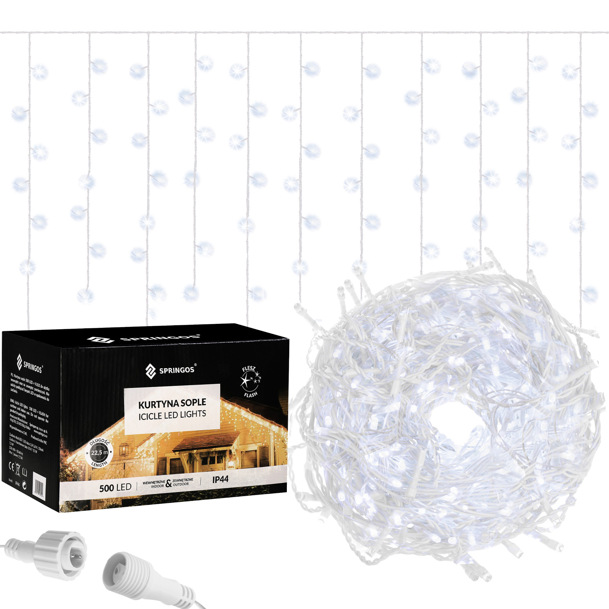 Гирлянда бахрома уличная (наружная) Springos 20 м 500 LED + Flash CL0516 Cold White
Гирлянда бахрома уличная (наружная) Springos 20 м 500 LED + Flash CL0516 Cold White