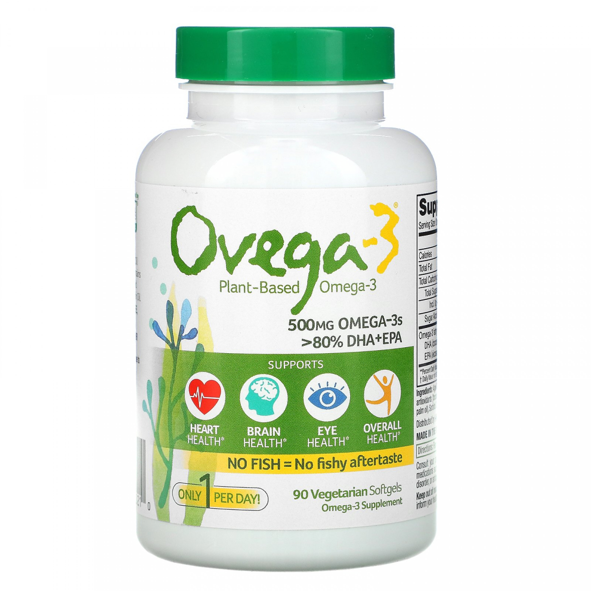 Омега 3 на растительной основе Ovega-3 (Vegan Omega-3 DHA + EPA) 90 вегетарианских мягких капсул
Омега 3 на растительной основе Ovega-3 (Vegan Omega-3 DHA + EPA) 90 вегетарианских мягких капсул
