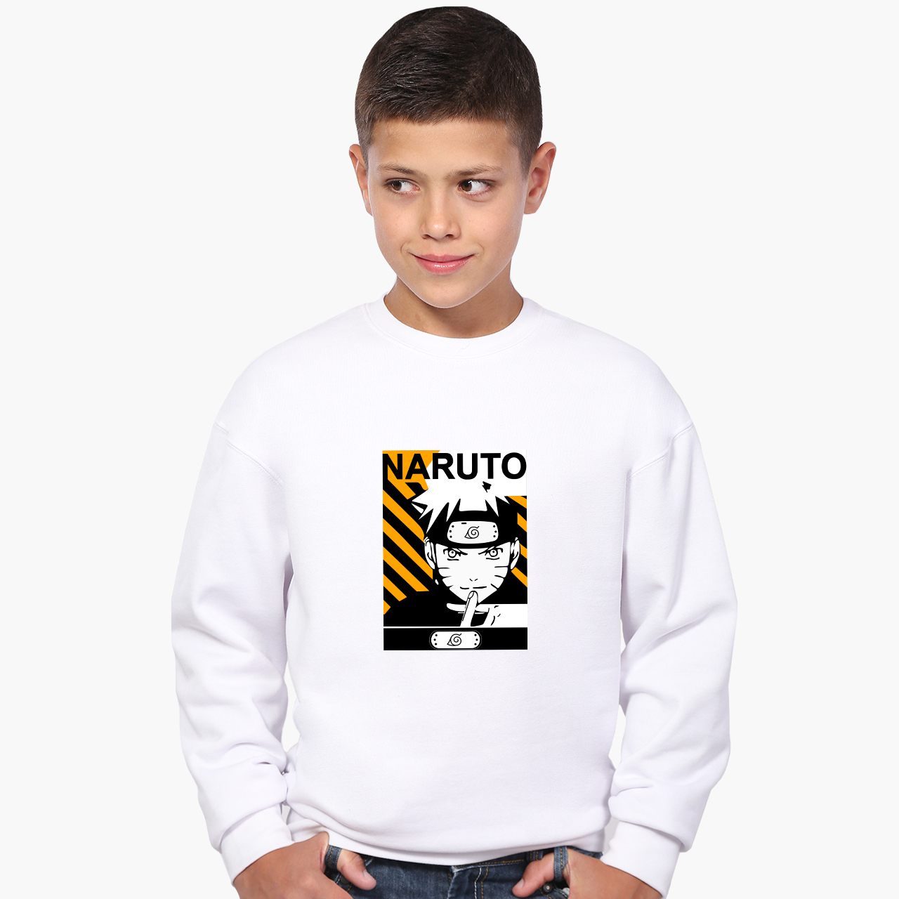 Свитшот для мальчиков Наруто Узумаки (Naruto Uzumaki) (9509-3041-1) 122-128 см Белый 
Свитшот для мальчиков Наруто Узумаки (Naruto Uzumaki) (9509-3041-1) 122-128 см Белый