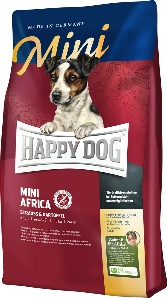 Сухой корм Happy Dog Mini Africa для собак мелких пород при аллергиях и пищевой непереносимости со страусом и картофельными хлопьями (без злаков) 4 кг
Сухой корм Happy Dog Mini Africa для собак мелких пород при аллергиях и пищевой непереносимости со страусом и картофельными хлопьями (без злаков) 4 кг