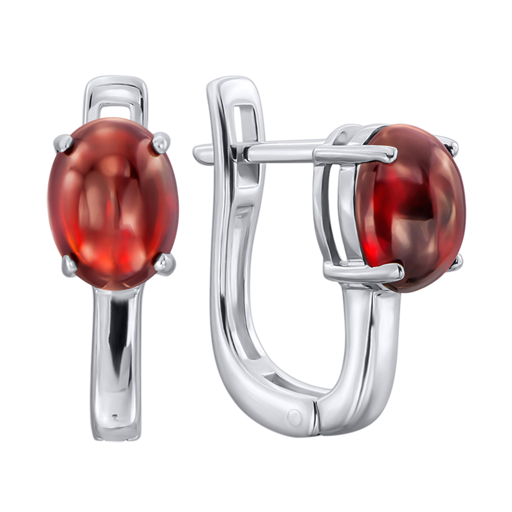 Серебряные серьги с гранатами 000137577 
Серебряные серьги с гранатами 000137577