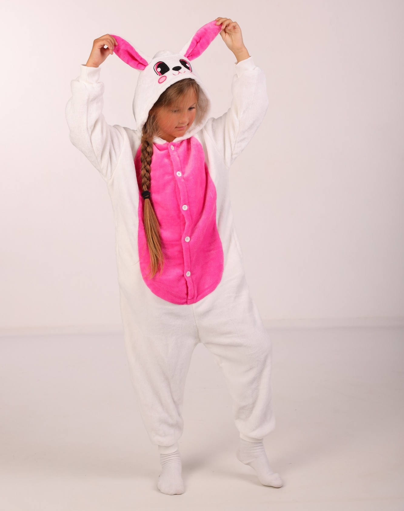 Пижама Кигуруми Kigurumi Зайчик Кролик Для Детей И Подростков Бело-розовый 155-165 см. (2039)
Пижама Кигуруми Kigurumi Зайчик Кролик Для Детей И Подростков Бело-розовый 155-165 см. (2039)