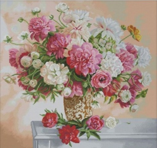 Набор для вышивания крестиком Дантель Букет пионов с гортензией 48 * 48 см (128) 
Набор для вышивания крестиком Дантель Букет пионов с гортензией 48 * 48 см (128)