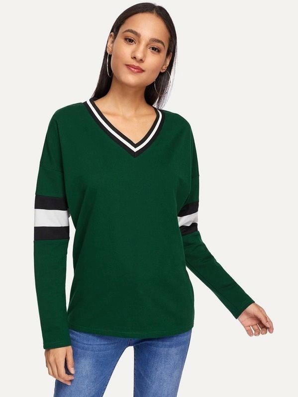 Пуловер с цветными блоками с V-образным вырезом Shein 180905404 M Зеленый
Пуловер с цветными блоками с V-образным вырезом Shein 180905404 M Зеленый
