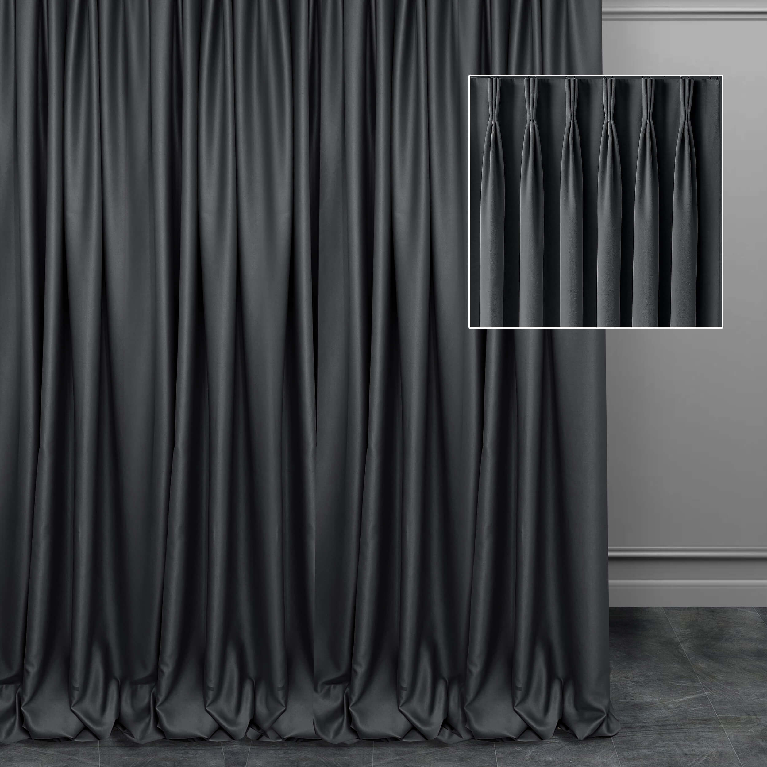 Шторы блекаут Adagio Windows Decor в темно-сером цвете 150х270см (2 шторы),плотные шторы для спальни с посадкой на фламандскую тесьму
Шторы блекаут Adagio Windows Decor в темно-сером цвете 150х270см (2 шторы),плотные шторы для спальни с посадкой на фламандскую тесьму