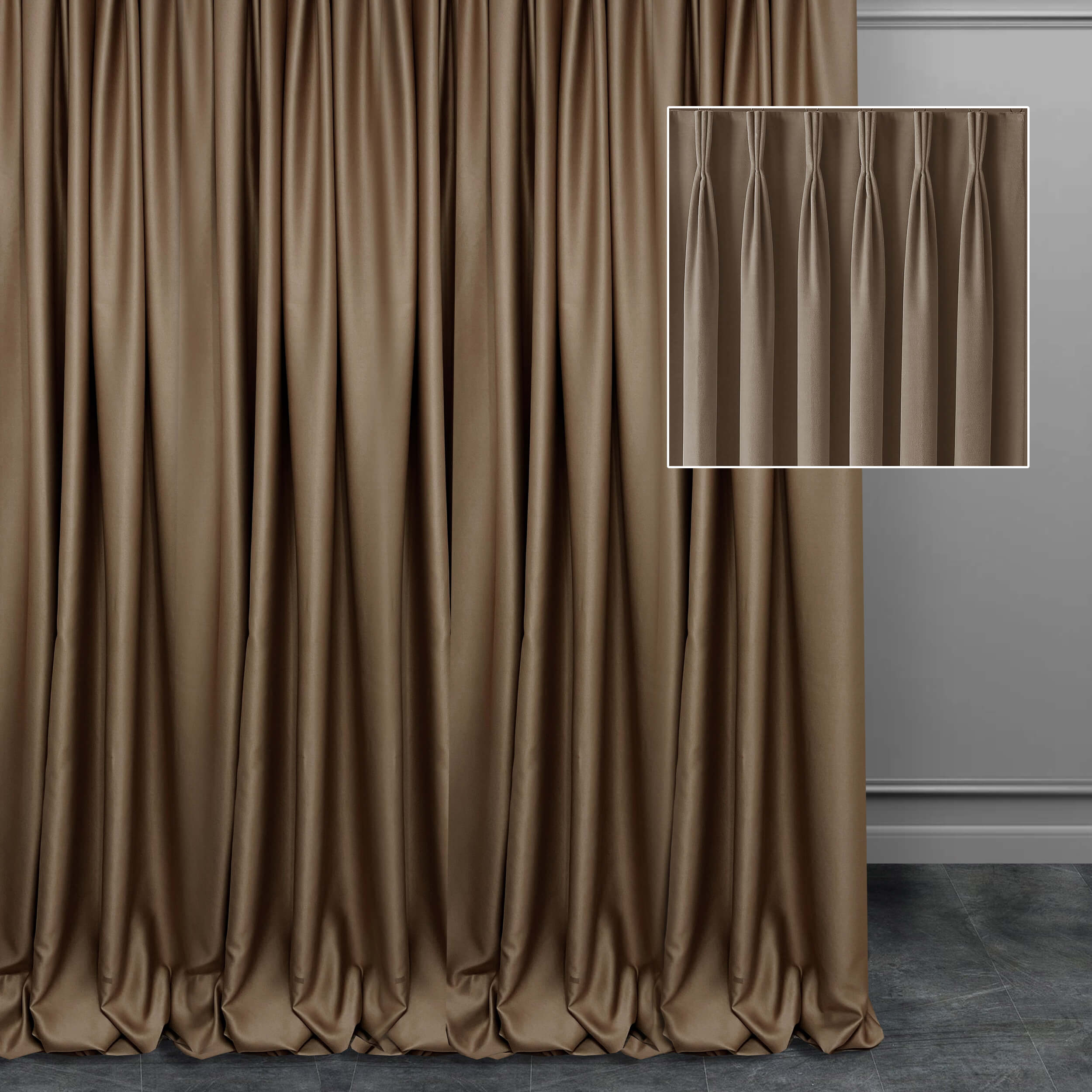 Шторы блекаут Adagio Windows Decor в коричнево кофейном цвете 150х270см (2 шторы),плотные шторы для спальни с посадкой на фламандскую тесьму 
Шторы блекаут Adagio Windows Decor в коричнево кофейном цвете 150х270см (2 шторы),плотные шторы для спальни с посадкой на фламандскую тесьму