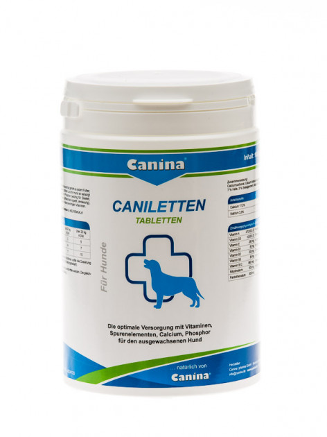 Витамины и минералы Canina Caniletten для укрепление костей, зубов и мышц собак 500 табл -1000 гр (47910)
Витамины и минералы Canina Caniletten для укрепление костей, зубов и мышц собак 500 табл -1000 гр (47910)