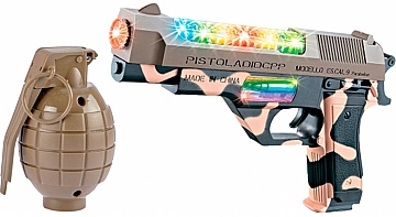 Пистолет "Desert Eagle" свето-звуковой, в наборе с гранатой, камуфляж/коричневый - ZIPP Toys (20-1021603)
Пистолет "Desert Eagle" свето-звуковой, в наборе с гранатой, камуфляж/коричневый - ZIPP Toys (20-1021603)