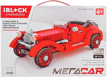 Конструктор "МегаCar" Красный ретро-автомобиль, 324 детали - Iblock (20-1027722)
Конструктор "МегаCar" Красный ретро-автомобиль, 324 детали - Iblock (20-1027722)