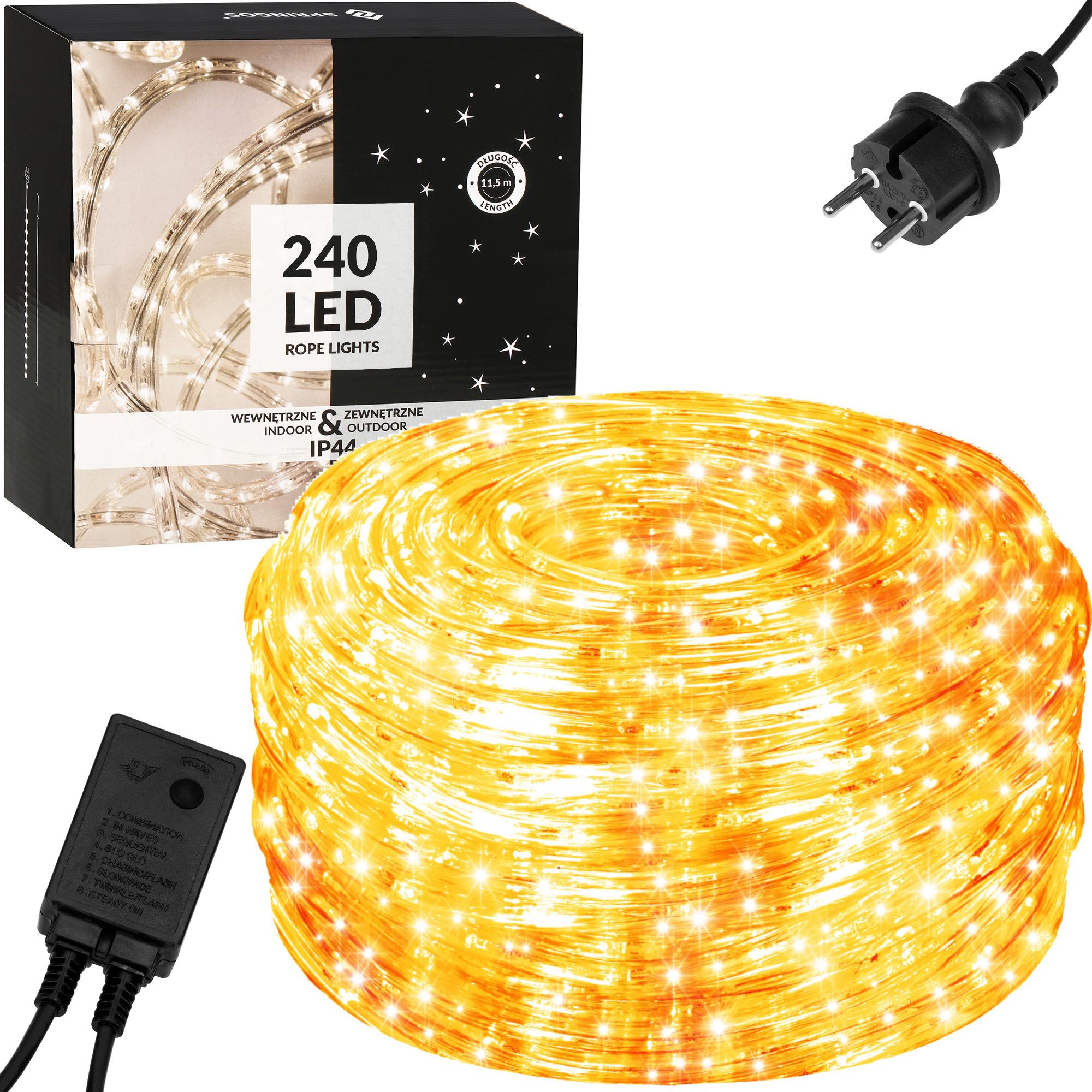 Гирлянда дюралайт уличная (наружная) Springos Rope Lights 10 м 240 LED CL1200 Warm White
Гирлянда дюралайт уличная (наружная) Springos Rope Lights 10 м 240 LED CL1200 Warm White