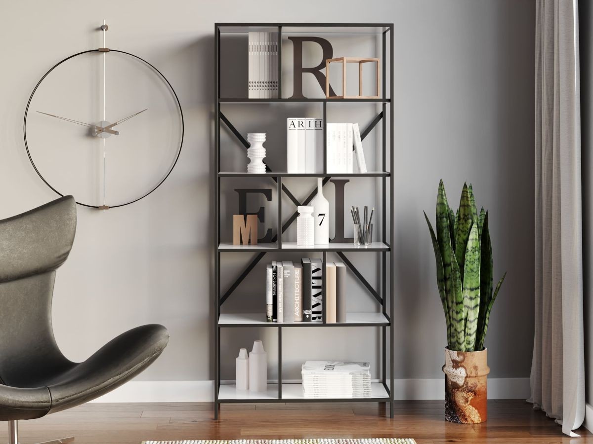 Стеллаж-перегородка с металлическим каркасом в стиле Лофт (Loft) DrevoGoods усиленный, напольный / пристенный для дома и офиса с 6 полками для книг и вещей на 10 ячеек 1855х800х330мм; металл: Черный; дерево: Белый
Стеллаж-перегородка с металлическим каркасом в стиле Лофт (Loft) DrevoGoods усиленный, напольный / пристенный для дома и офиса с 6 полками для книг и вещей на 10 ячеек 1855х800х330мм; металл: Черный; дерево: Белый