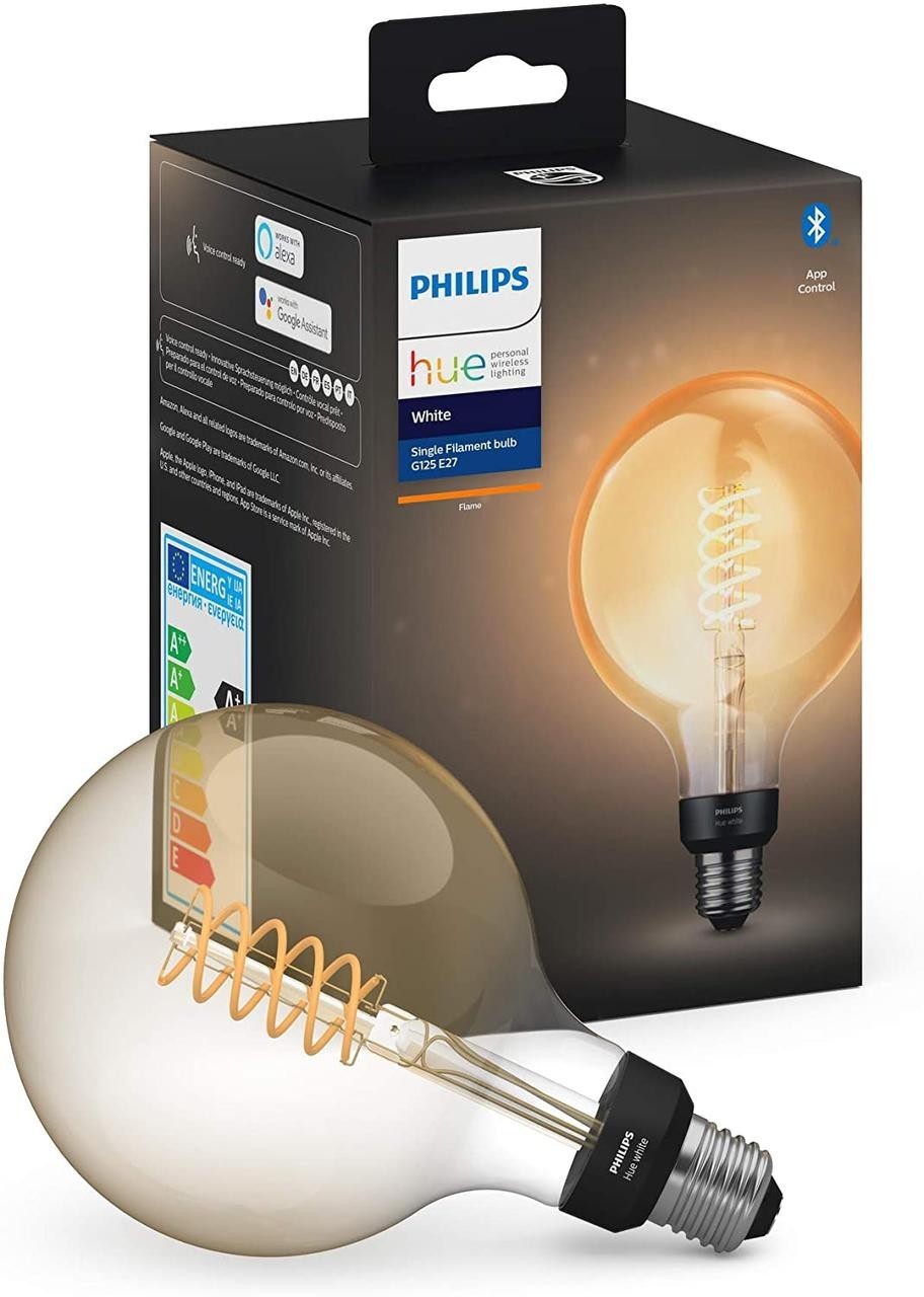 Умная светодиодная лампочка Philips Hue White G125 E27 Retro, ZigBee, Bluetooth, Apple HomeKit
Умная светодиодная лампочка Philips Hue White G125 E27 Retro, ZigBee, Bluetooth, Apple HomeKit