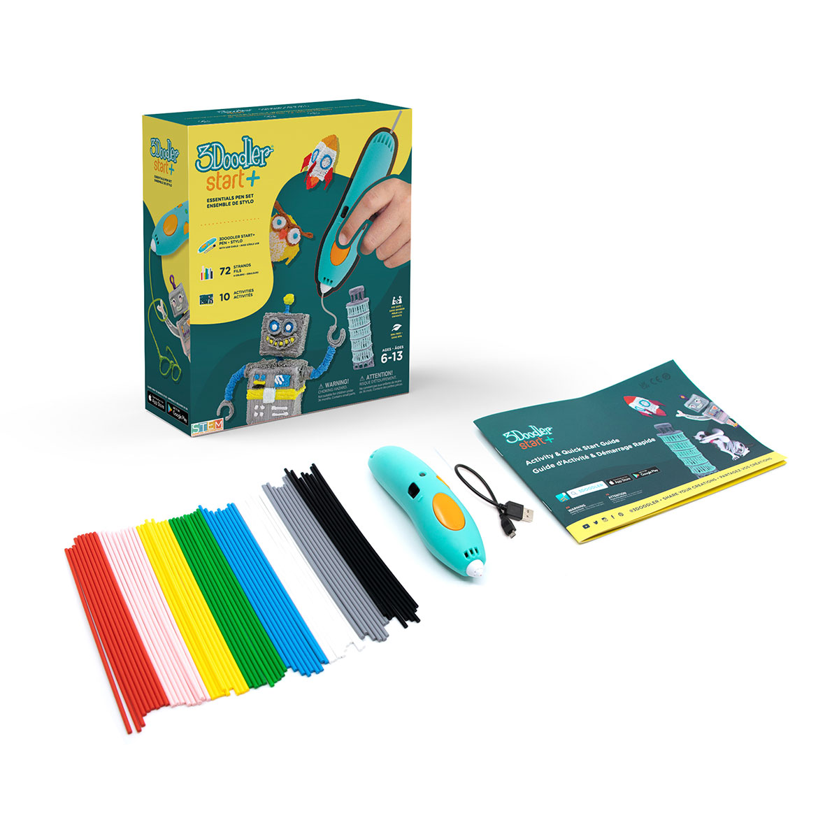 3D-ручка 3Doodler Start Plus для детского творчества базовый набор - КРЕАТИВ (72 стержня)(SPLUS)
3D-ручка 3Doodler Start Plus для детского творчества базовый набор - КРЕАТИВ (72 стержня)(SPLUS)