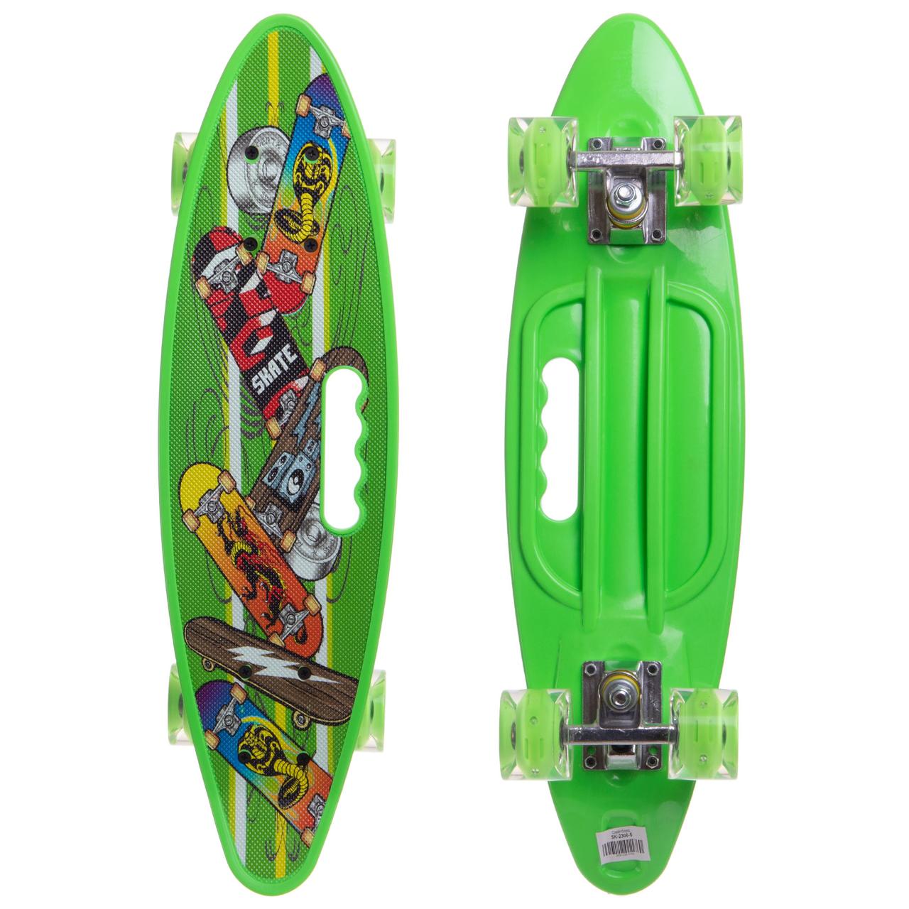 Скейт пенни борд penny cruiser круизер с ручкой Profi Kids 2306-5 салатовый со светящимися колесами
Скейт пенни борд penny cruiser круизер с ручкой Profi Kids 2306-5 салатовый со светящимися колесами