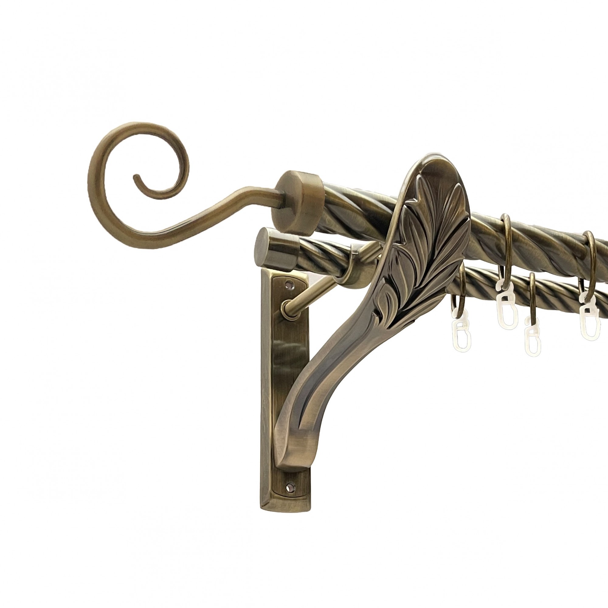 Карниз Orvit Гак металевий дворядний ретро скручена труба кільце металеве Антик 25\19 мм 240 см (00-00016420) 
Карниз Orvit Гак металевий дворядний ретро скручена труба кільце металеве Антик 25\19 мм 240 см (00-00016420)