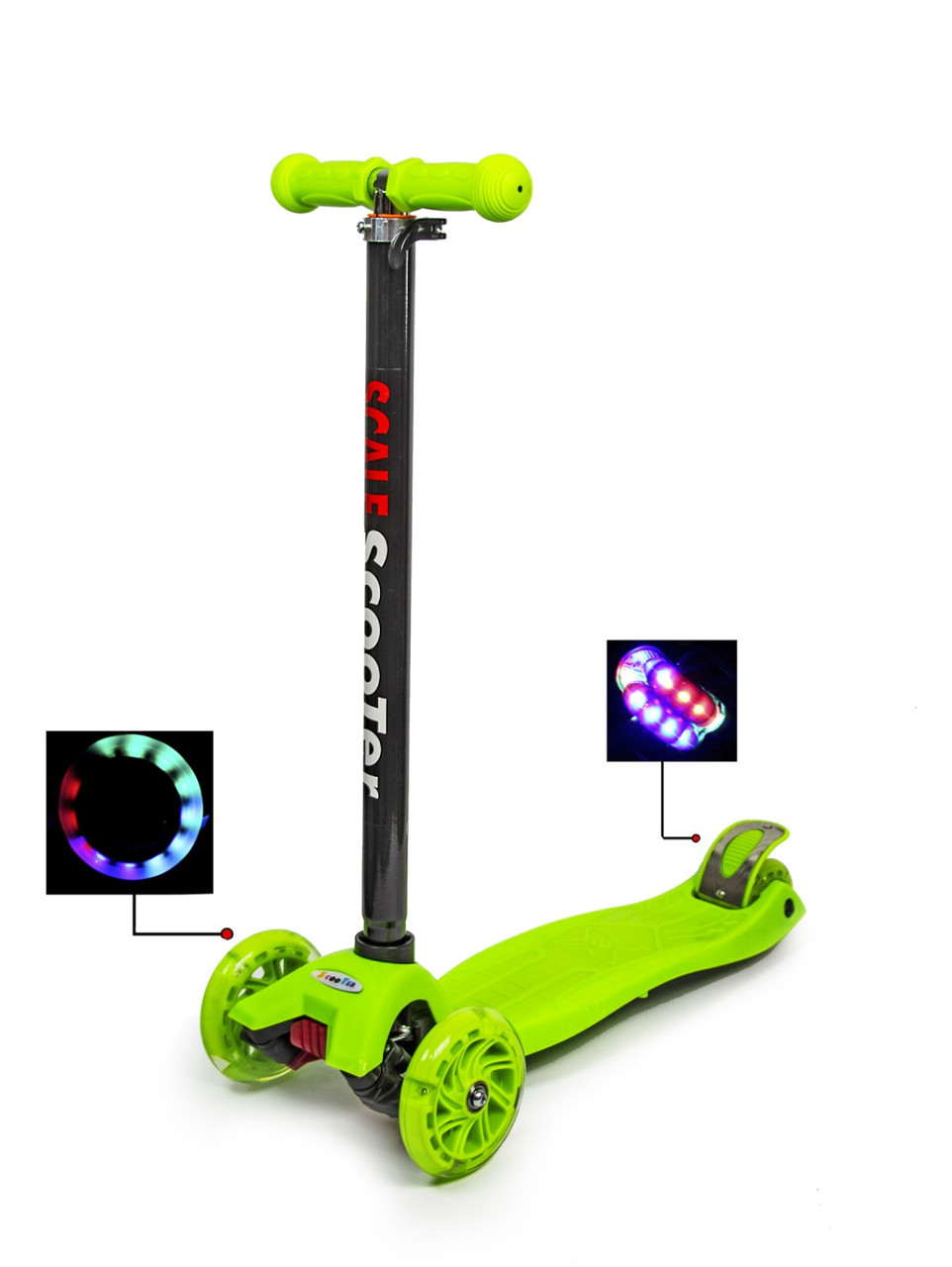 Трёхколесный детский самокат Scale Scooter MAXI Green Салатовый Святящиеся колеса
Трёхколесный детский самокат Scale Scooter MAXI Green Салатовый Святящиеся колеса