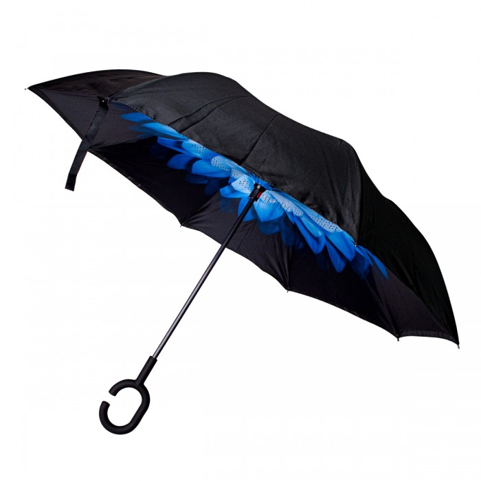 Зонт обратного сложения с синим цветком, 110 см
Зонт обратного сложения с синим цветком, 110 см