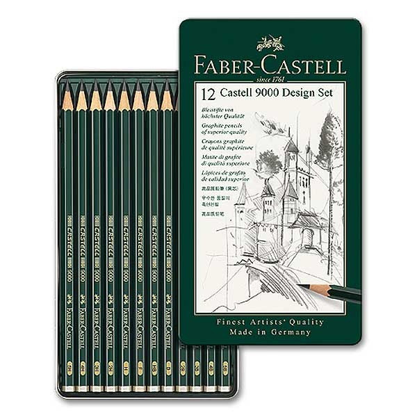 Набір графітних олівців "Castell 9000" , 12шт. (5H-5B), мет. коробка, Faber-Castell 119064
Набір графітних олівців "Castell 9000" , 12шт. (5H-5B), мет. коробка, Faber-Castell 119064