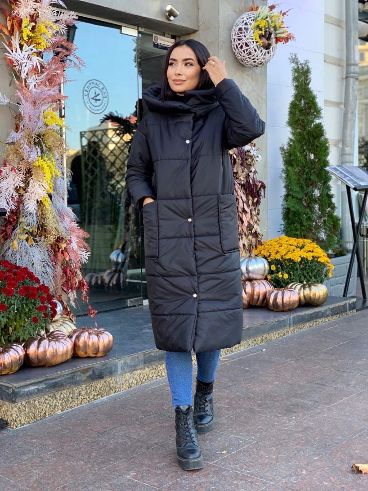 Зимова жіноча куртка з капюшоном За коліно N&T Довга Одяг великих розмірів 48 Чорний 
Зимова жіноча куртка з капюшоном За коліно N&T Довга Одяг великих розмірів 48 Чорний