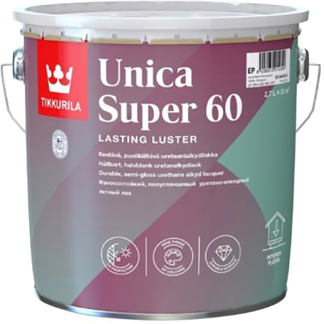 Полуглянцевый быстросохнущий лак Tikkurila UNICA SUPER 60 для дерева 0.9 л Бесцветный (6408070014882)
Полуглянцевый быстросохнущий лак Tikkurila UNICA SUPER 60 для дерева 0.9 л Бесцветный (6408070014882)