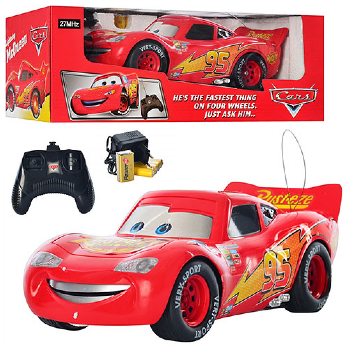 Спортивная машинка Cars Молния Маккуин из мультфильма Тачки на аккумуляторе, 2WD, резиновые колеса 0395
Спортивная машинка Cars Молния Маккуин из мультфильма Тачки на аккумуляторе, 2WD, резиновые колеса 0395