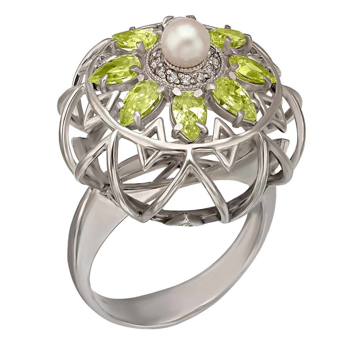 Серебряное кольцо с хризолитом, жемчугом и фианитами Tango Jewellery Company 366482С размер 18
Серебряное кольцо с хризолитом, жемчугом и фианитами Tango Jewellery Company 366482С размер 18