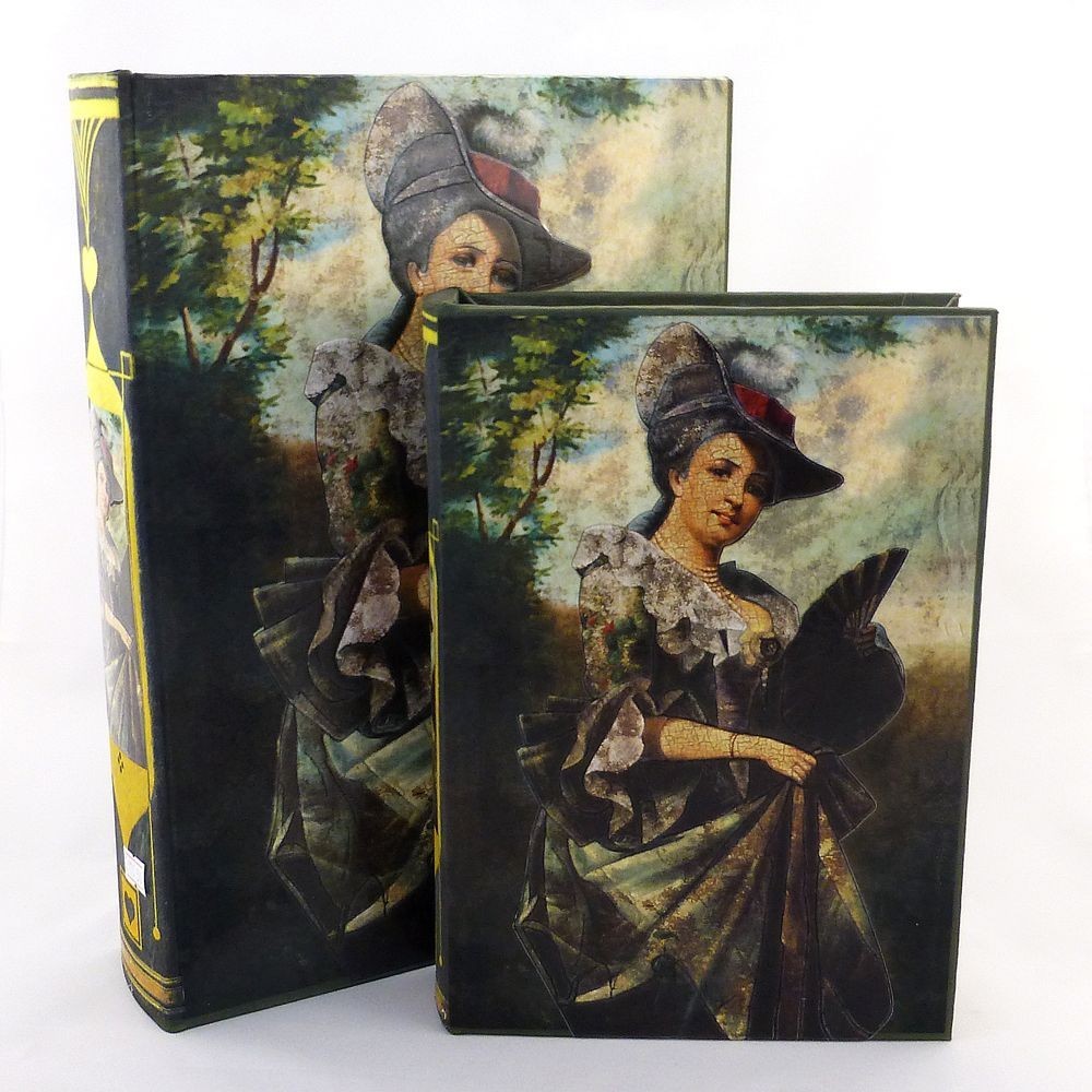 Шкатулка книга декоративная набор из 2х штук Present рисунок Барышня с веером шелк (большая + маленькая)
Шкатулка книга декоративная набор из 2х штук Present рисунок Барышня с веером шелк (большая + маленькая)