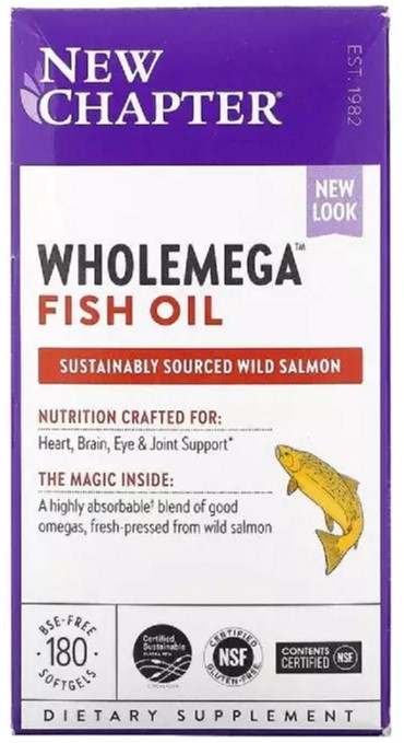 Жир Аляскинского Лосося 1000мг, Wholemega, Alaskan Salmon Oil, New Chapter, 180 желатиновых капсул (727783050007)
Жир Аляскинского Лосося 1000мг, Wholemega, Alaskan Salmon Oil, New Chapter, 180 желатиновых капсул (727783050007)