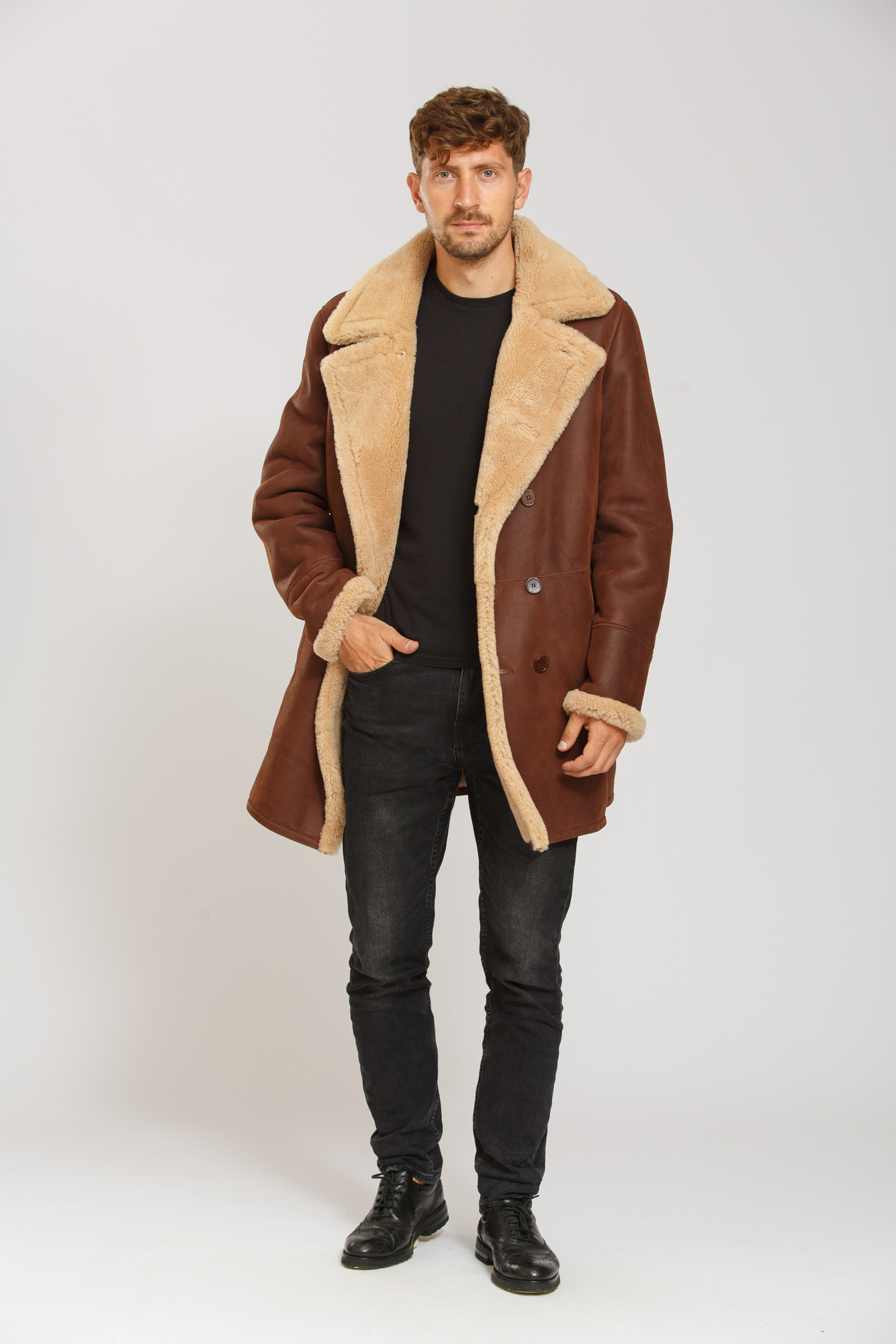Дубленка CVK Brand Коричневый (21-21486, Дубленка CVK Brand 52 Коричневый (21-21486)