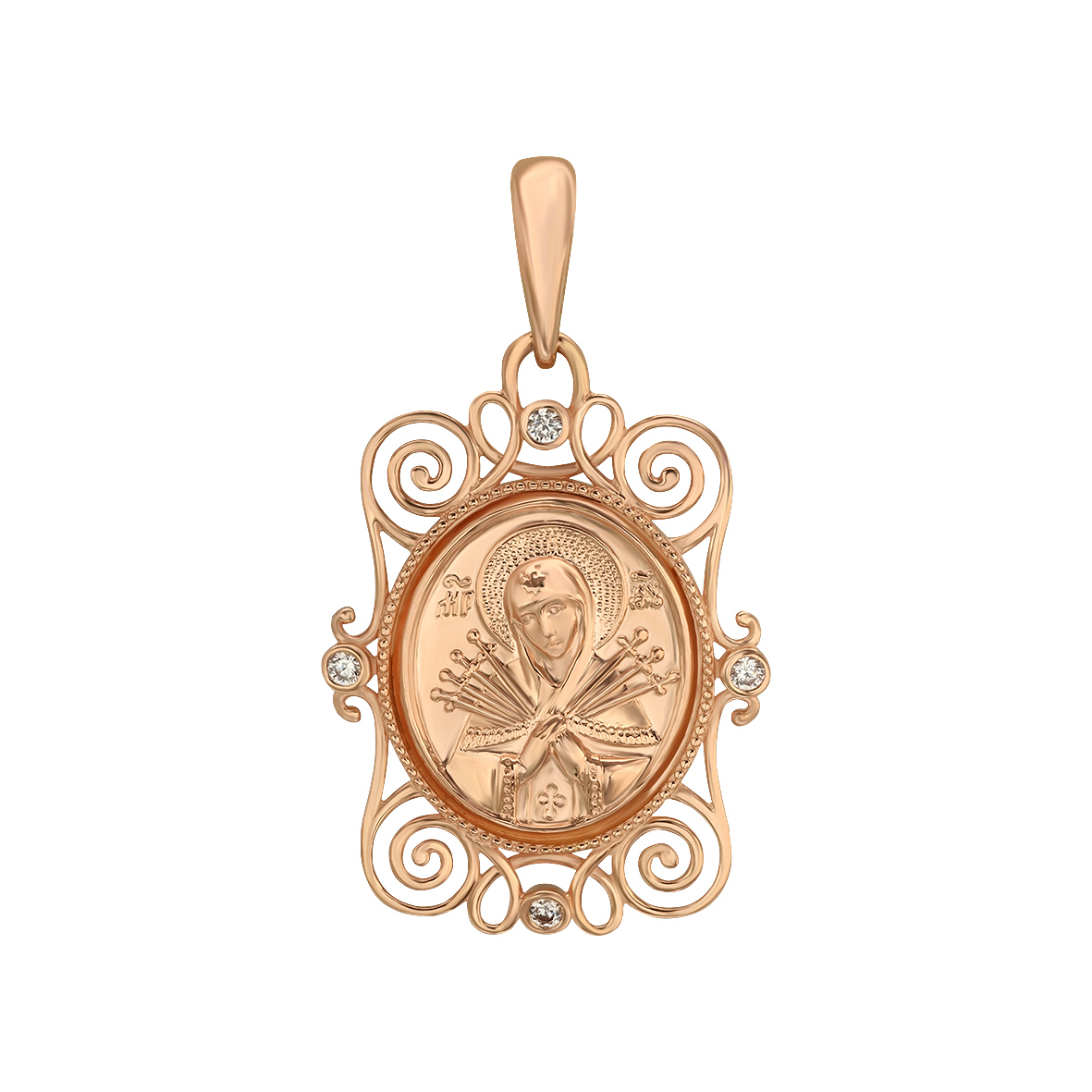 Золотая ладанка "Семистрельная икона Божией Матери" с фианитами Tango Jewellery Company 160387
Золотая ладанка "Семистрельная икона Божией Матери" с фианитами Tango Jewellery Company 160387