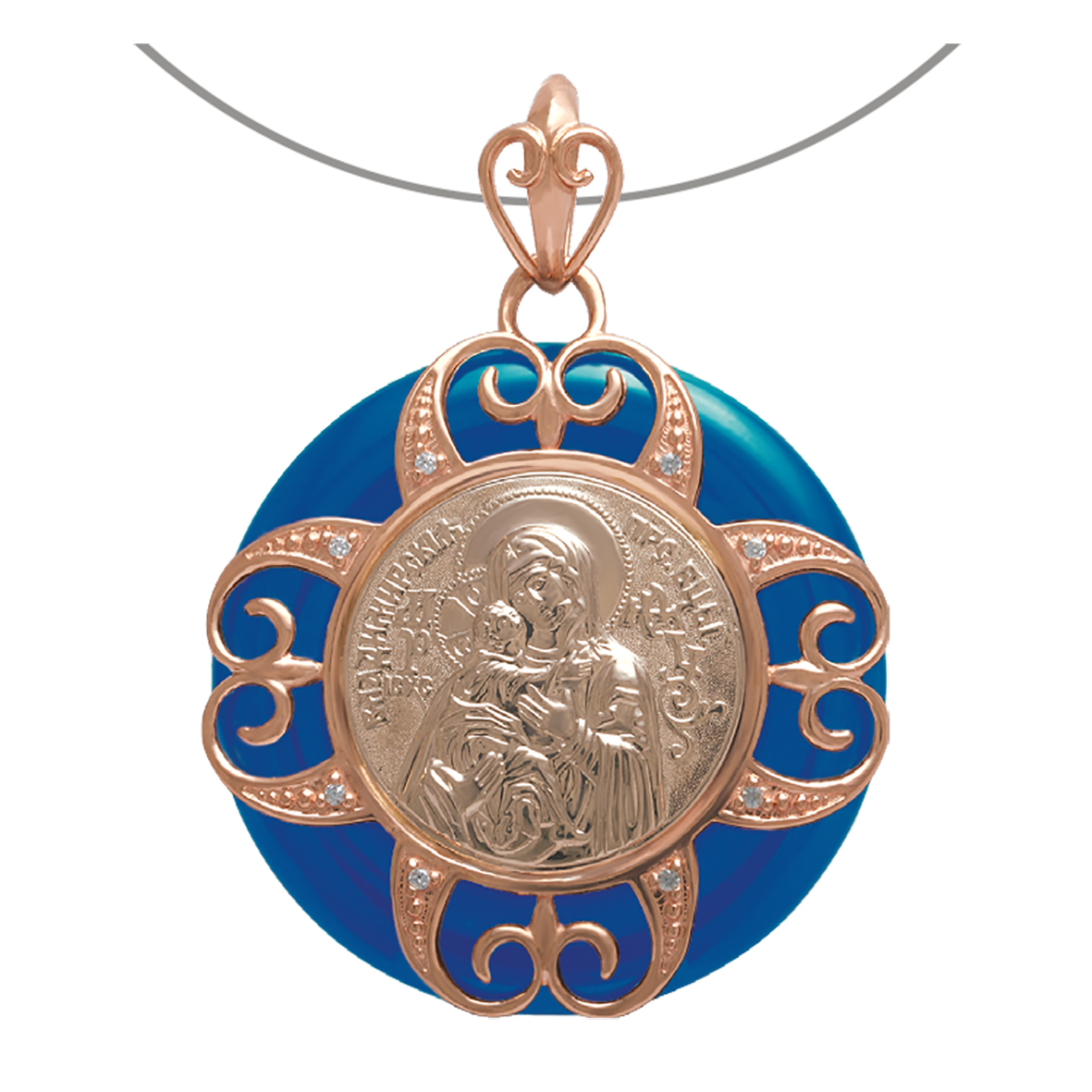 Золотая ладанка "Владимирская икона Божией Матери", с агатом и фианитами Tango Jewellery Company 199109
Золотая ладанка "Владимирская икона Божией Матери", с агатом и фианитами Tango Jewellery Company 199109