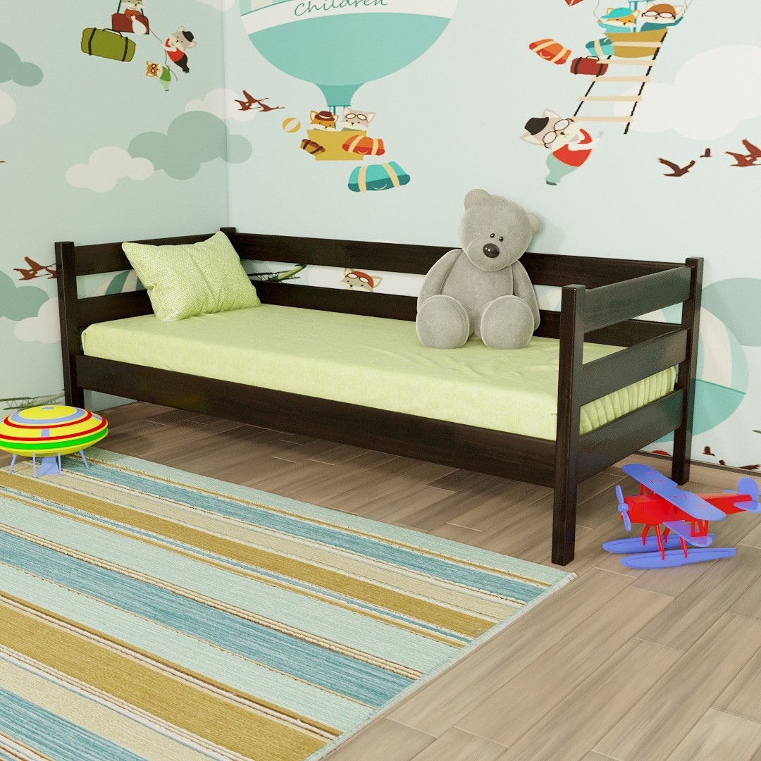 Односпальная кровать из ясеня MEBLIUS Умка 80 см x 200 см Венге