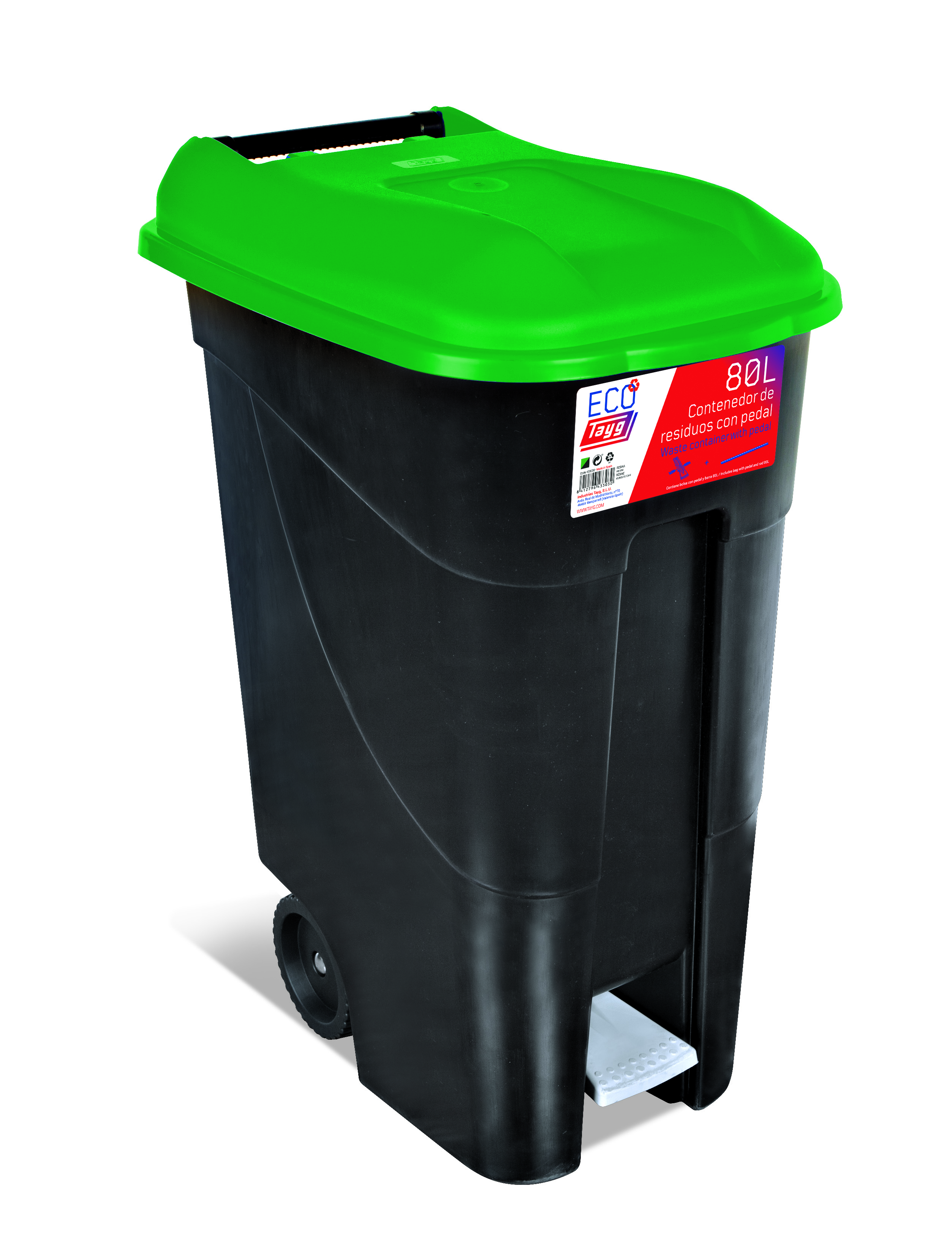 Ведро-контейнер для мусора EcoTayg 80л, с педалью, на колесах, с крышкой и ручкой, 40*58*79см
Ведро-контейнер для мусора EcoTayg 80л, с педалью, на колесах, с крышкой и ручкой, 40*58*79см