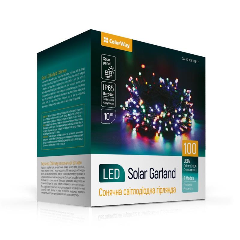 Светодиодная гирлянда ColorWay (CW-GO-100L10SBMC) 100LED, 10м, разноцветная, на солнечной батарее
Светодиодная гирлянда ColorWay (CW-GO-100L10SBMC) 100LED, 10м, разноцветная, на солнечной батарее